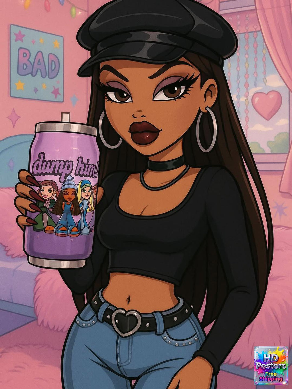 “Bad Bratz Energy” – 4K Y2K Diva Aesthetic Poster (Mulitple Selections)