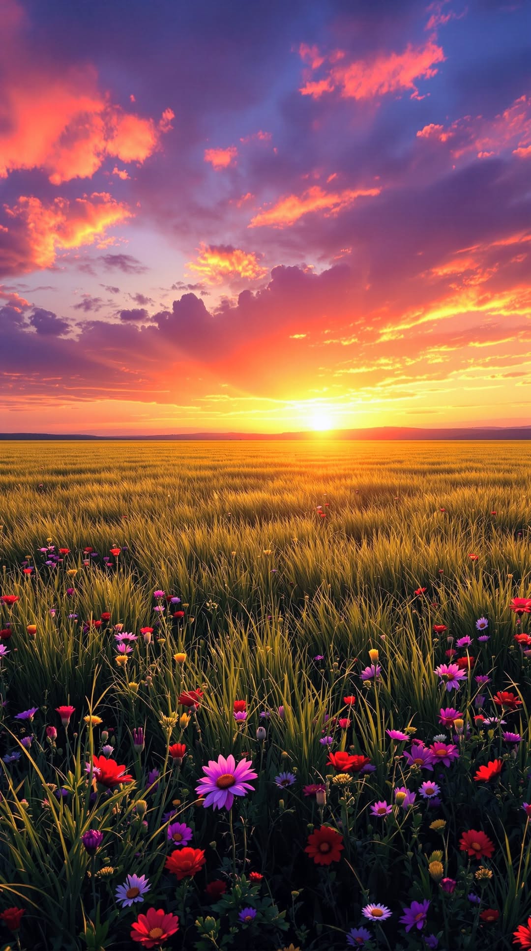 “Bloom in the Light” – 4K Sunrise Flower Field Poster (Mulitple Selections)