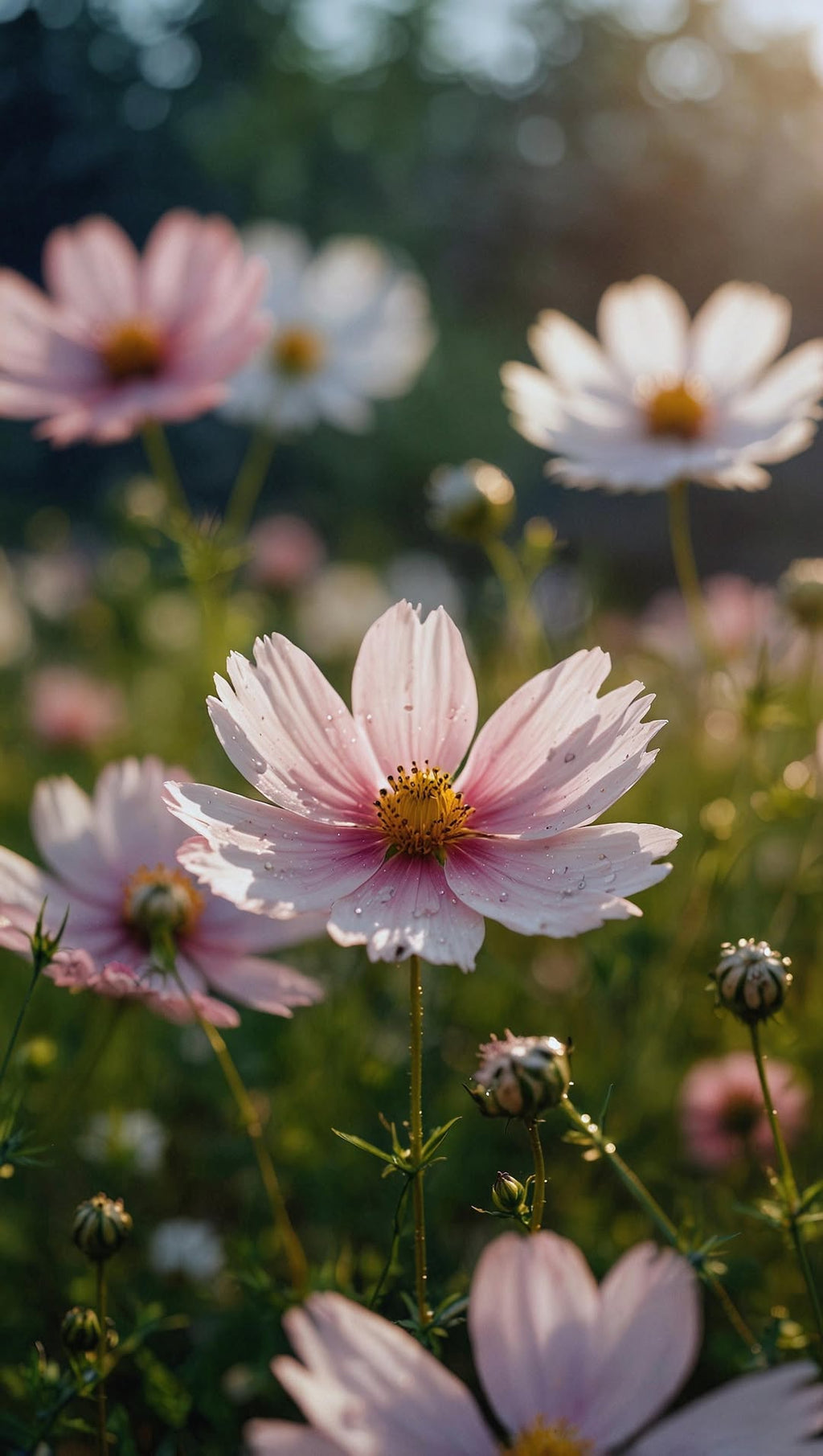 “Bloom in the Light” – 4K Sunrise Flower Field Poster (Mulitple Selections)
