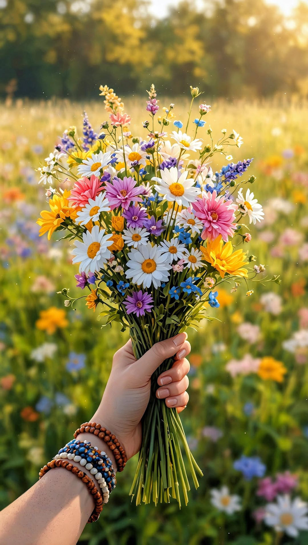 “Bloom in the Light” – 4K Sunrise Flower Field Poster (Mulitple Selections)