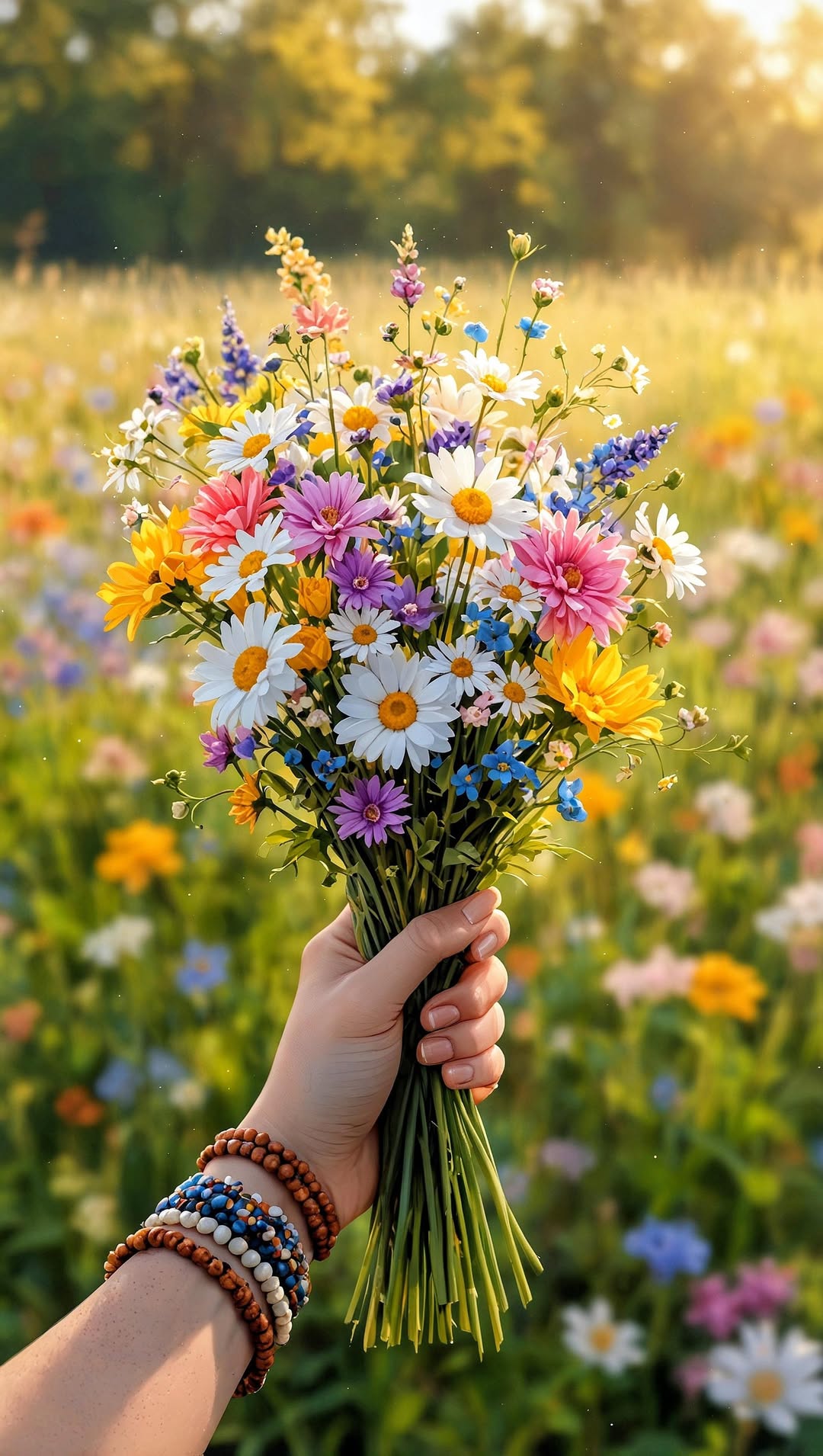 “Bloom in the Light” – 4K Sunrise Flower Field Poster (Mulitple Selections)