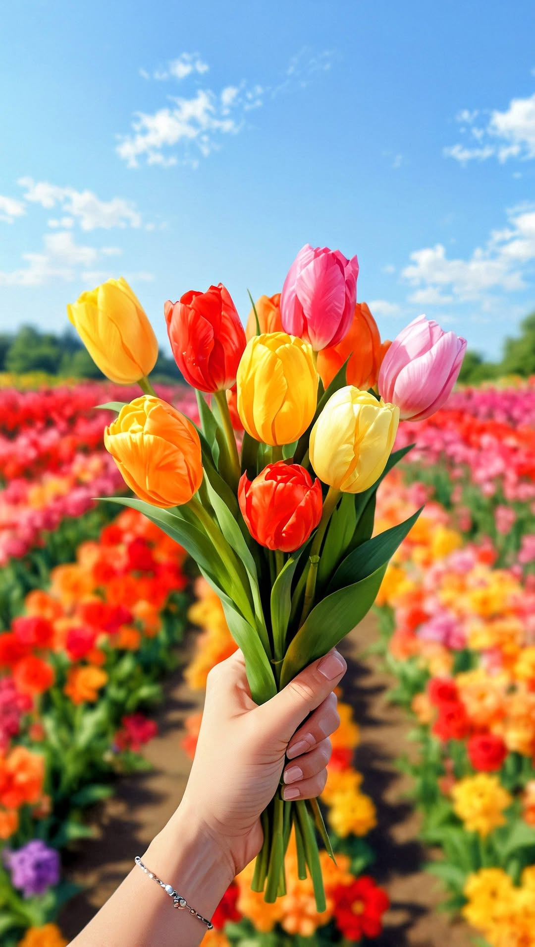 “Bloom in the Light” – 4K Sunrise Flower Field Poster (Mulitple Selections)