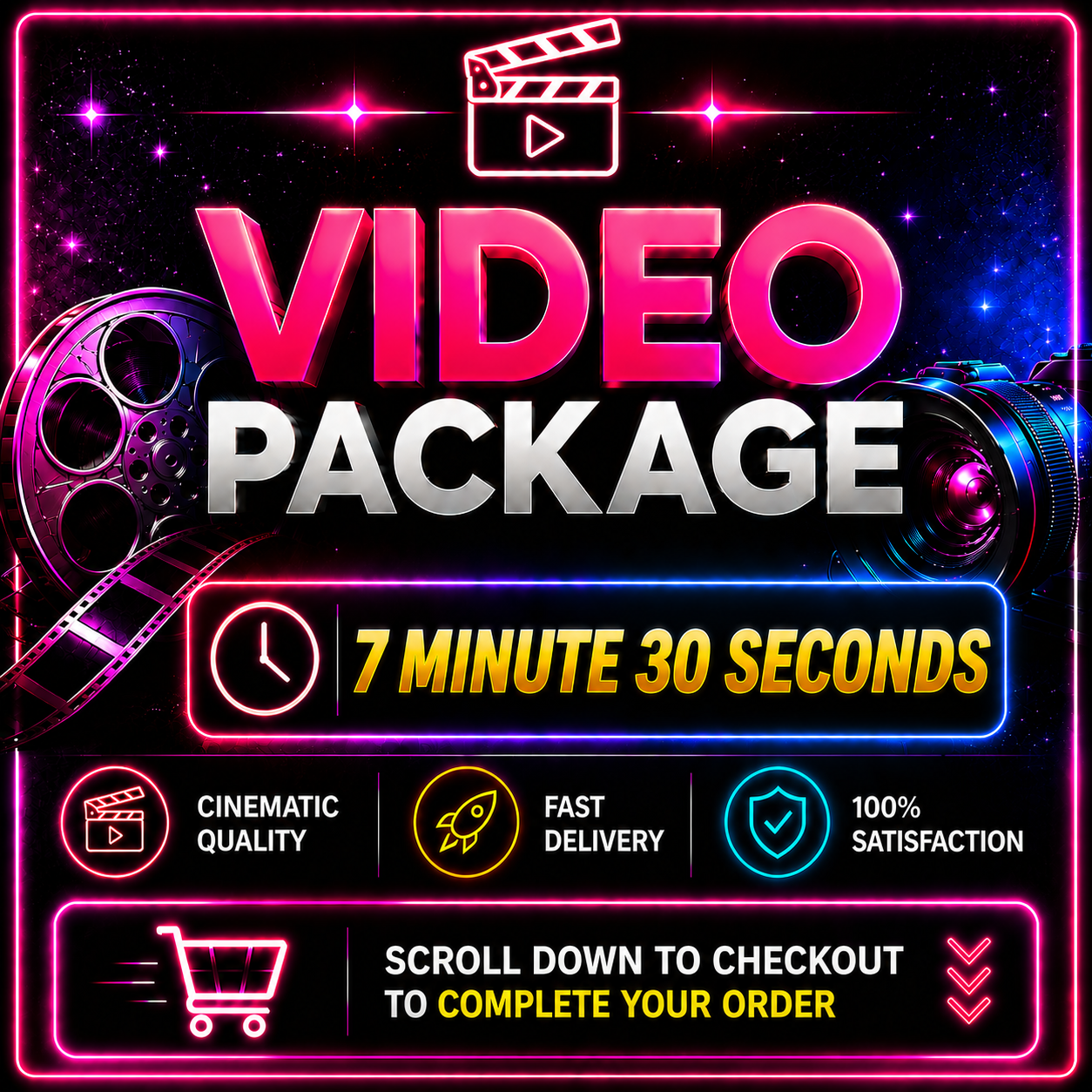 🌟 Hollywood Spotlight Package — 7 Min 30 Sec