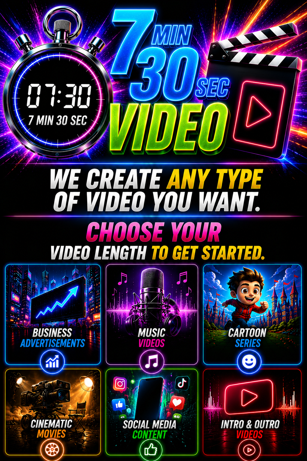 🌟 Hollywood Spotlight Package — 7 Min 30 Sec
