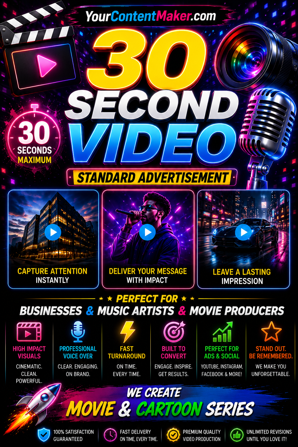🎤 Standard Video Package — 30 Seconds