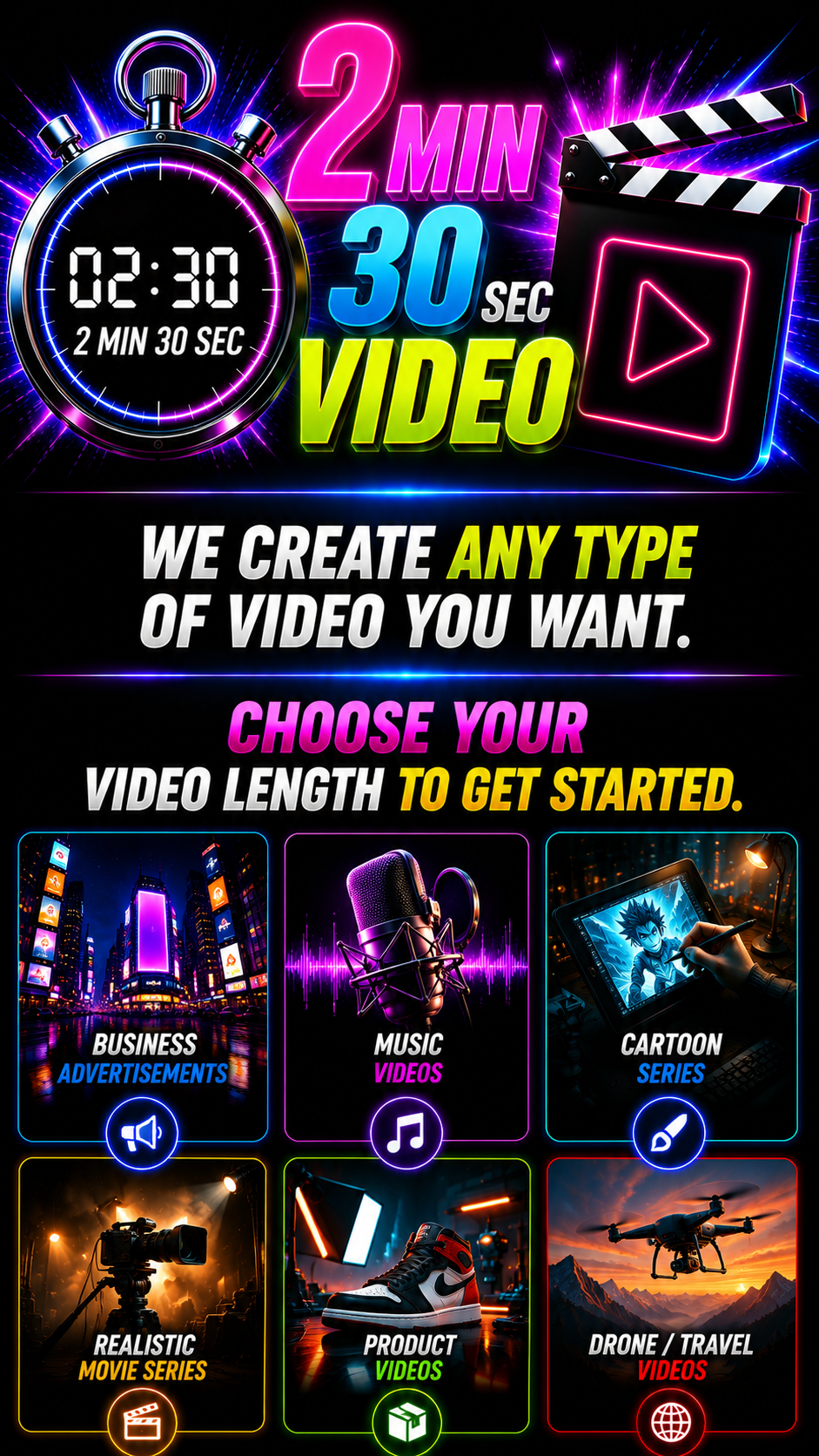 🎥 Cinematic Impact Package — 2 Min 30 Secs