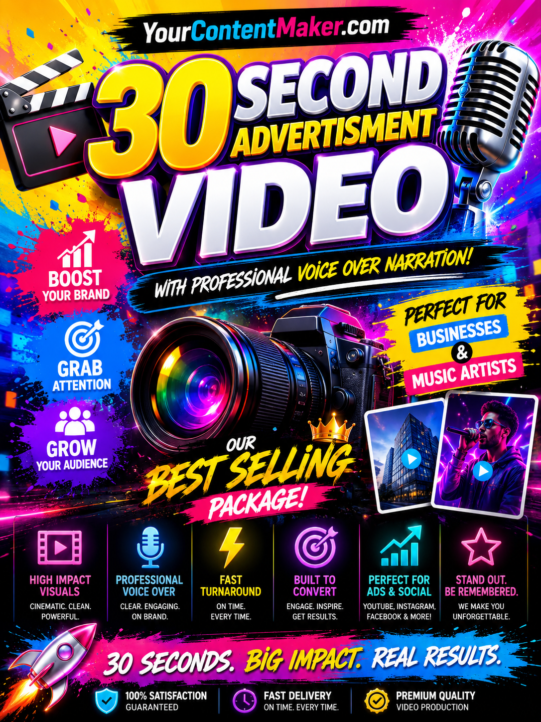 🎤 Voice Over Promo Video — 30 Seconds