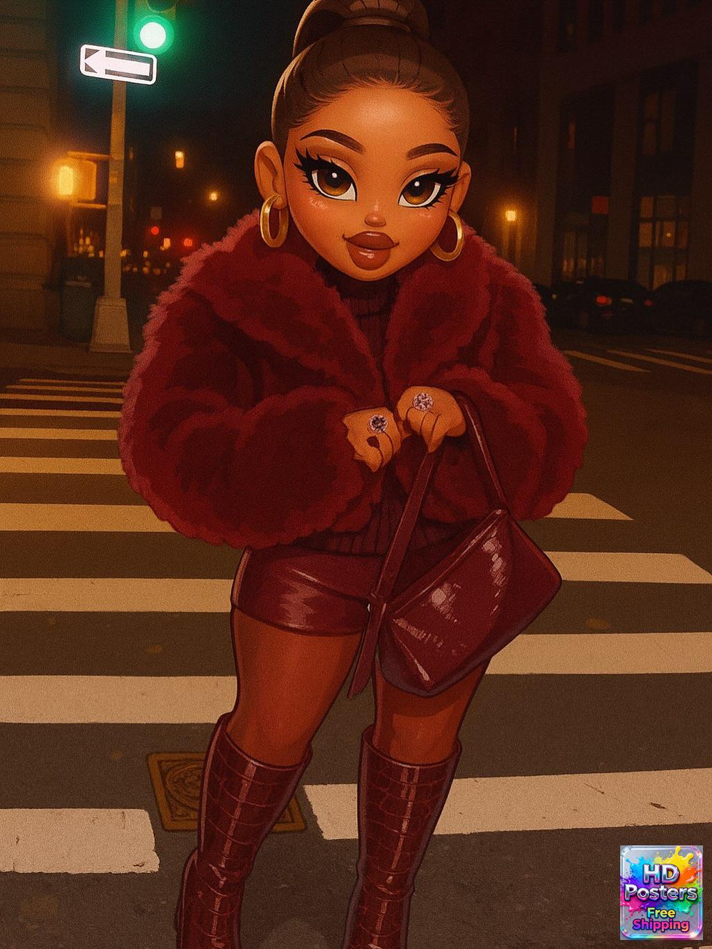 “City Luxe Nights” – 4K Bratz Fashion Diva Poster (Mulitple Selections)