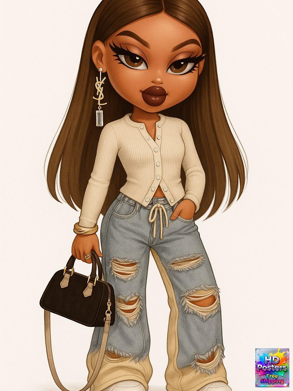 “City Luxe Nights” – 4K Bratz Fashion Diva Poster (Mulitple Selections)