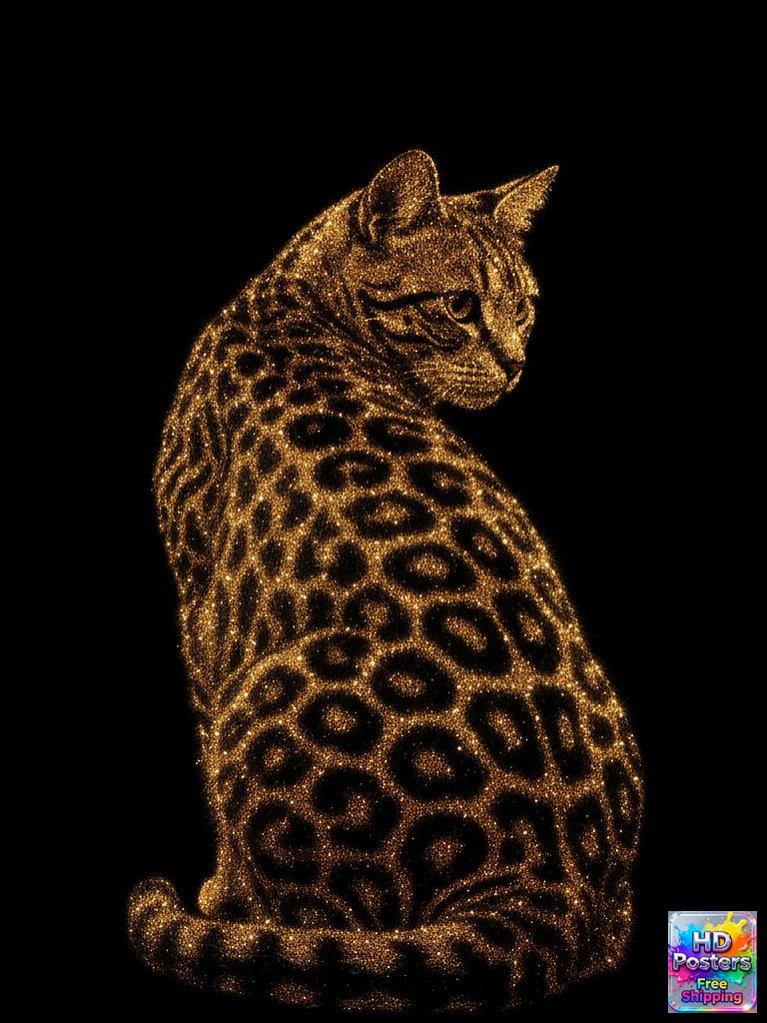 “Golden Gaze” – Luxury Feline Art Edition (Mulitple Selections)