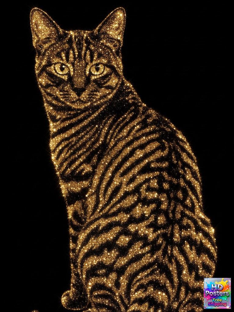 “Golden Gaze” – Luxury Feline Art Edition (Mulitple Selections)