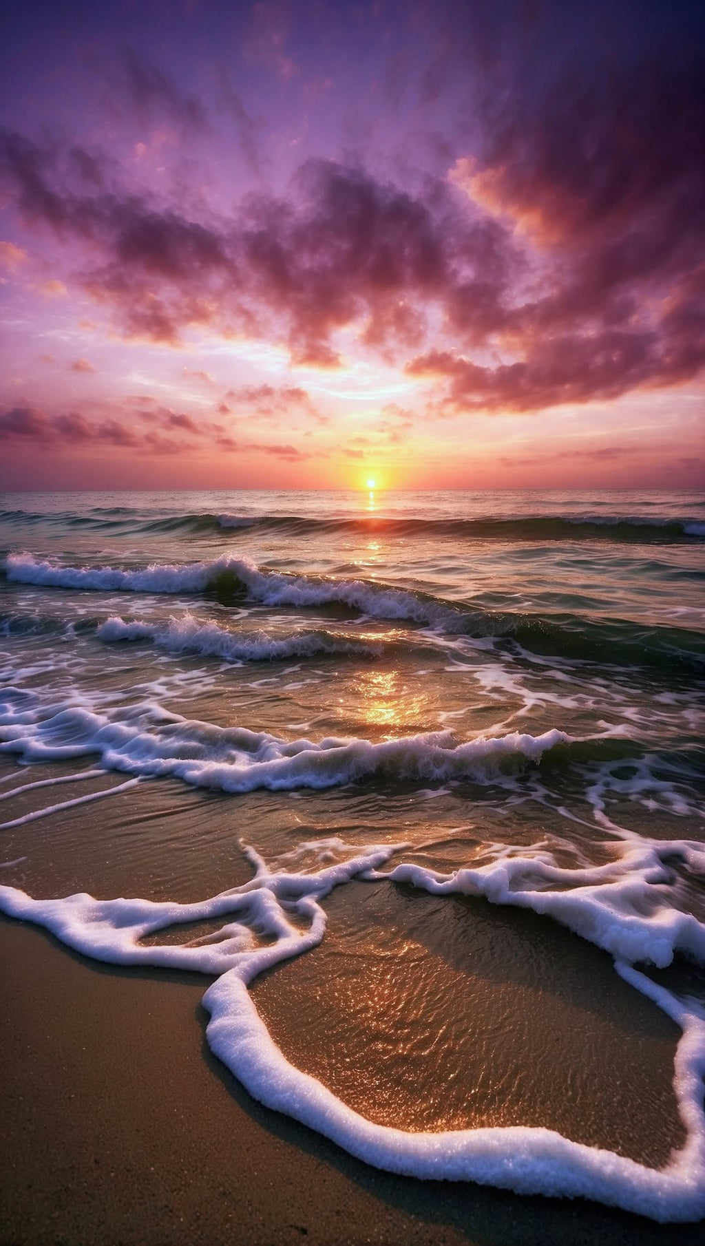 “Golden Horizon” – 4K Tranquil Sunset Sail Poster (Mulitple Selections)