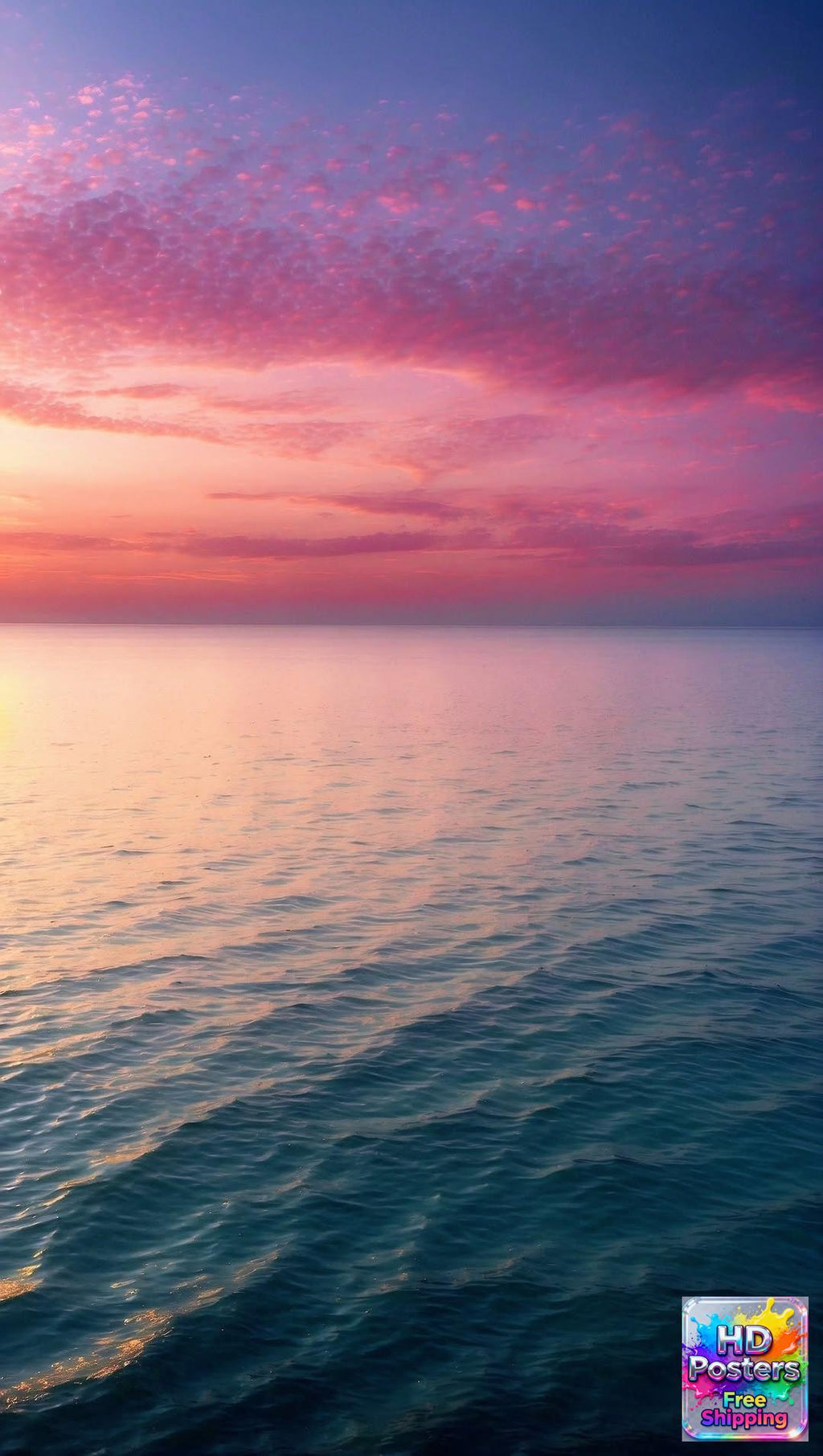 “Golden Horizon” – 4K Tranquil Sunset Sail Poster (Mulitple Selections)