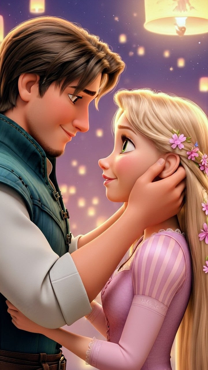 “Lanterns of Love” – 4K Enchanted Night Sky Poster (Mulitple Selections)