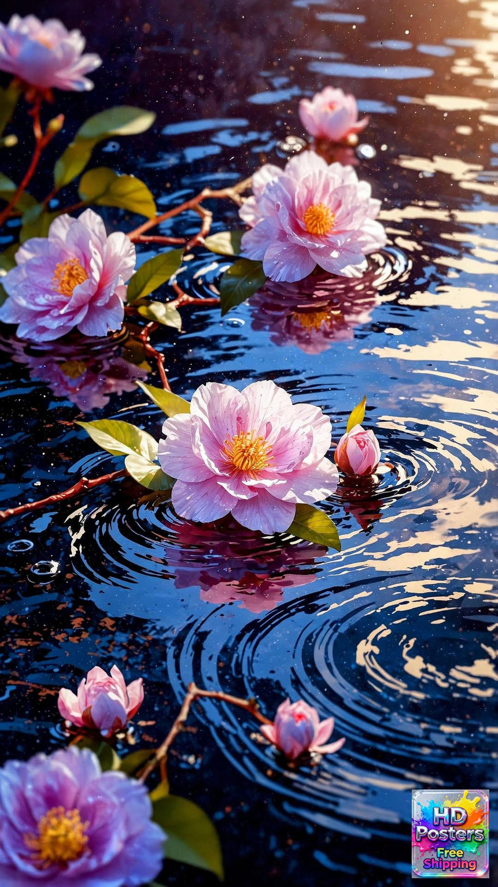 “Midnight Bloom” – 4K Moonlit Hibiscus Poster (Mulitple Selections)