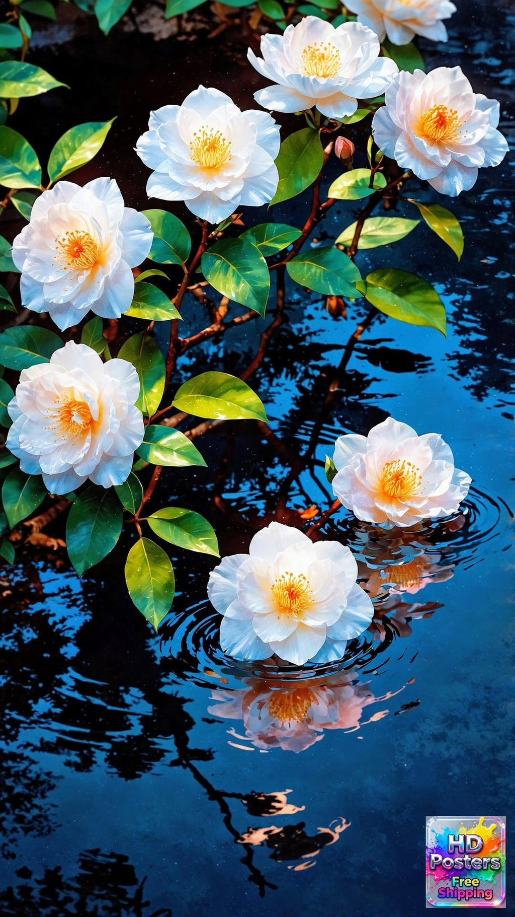 “Midnight Bloom” – 4K Moonlit Hibiscus Poster (Mulitple Selections)