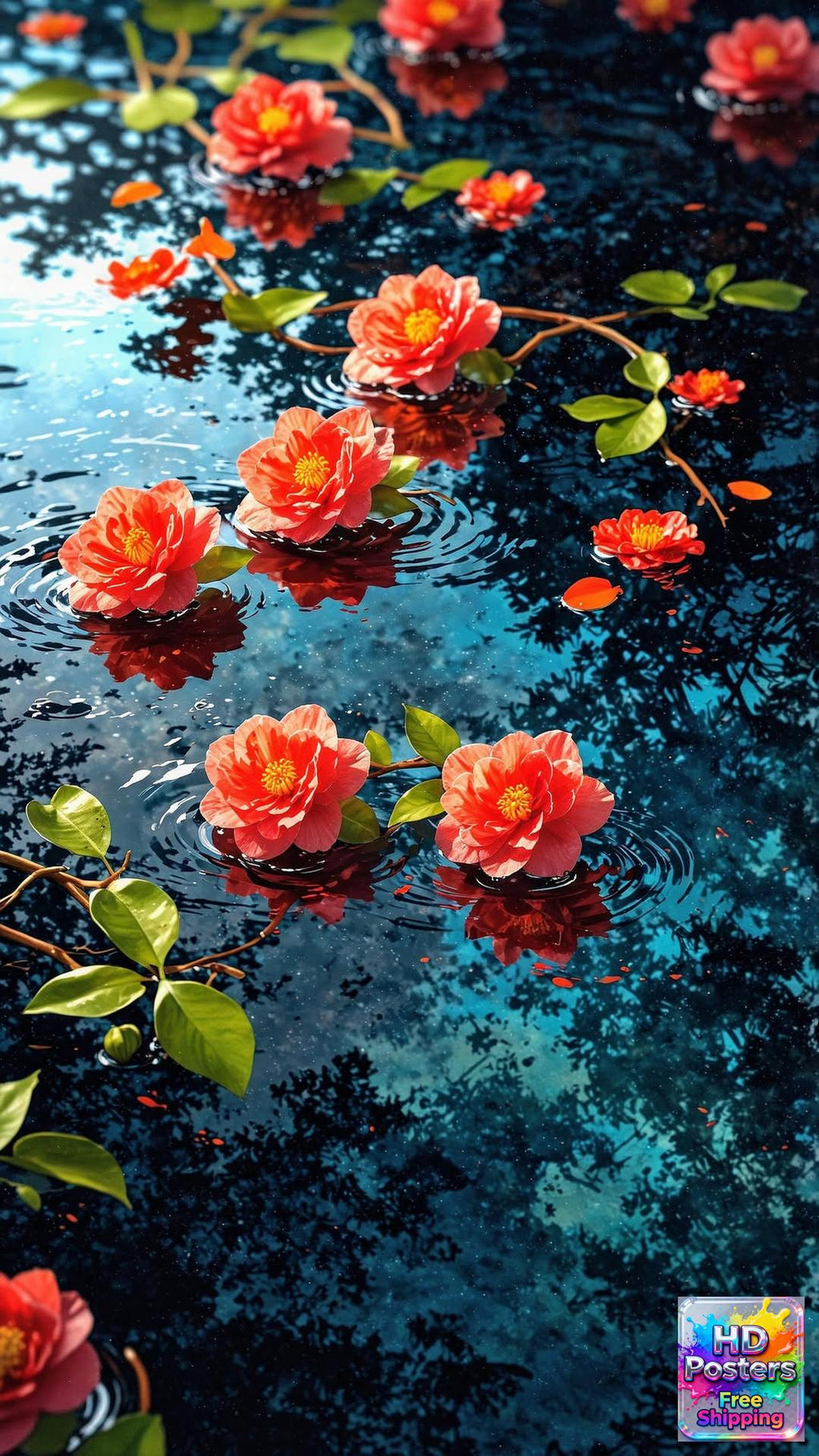 “Midnight Bloom” – 4K Moonlit Hibiscus Poster (Mulitple Selections)