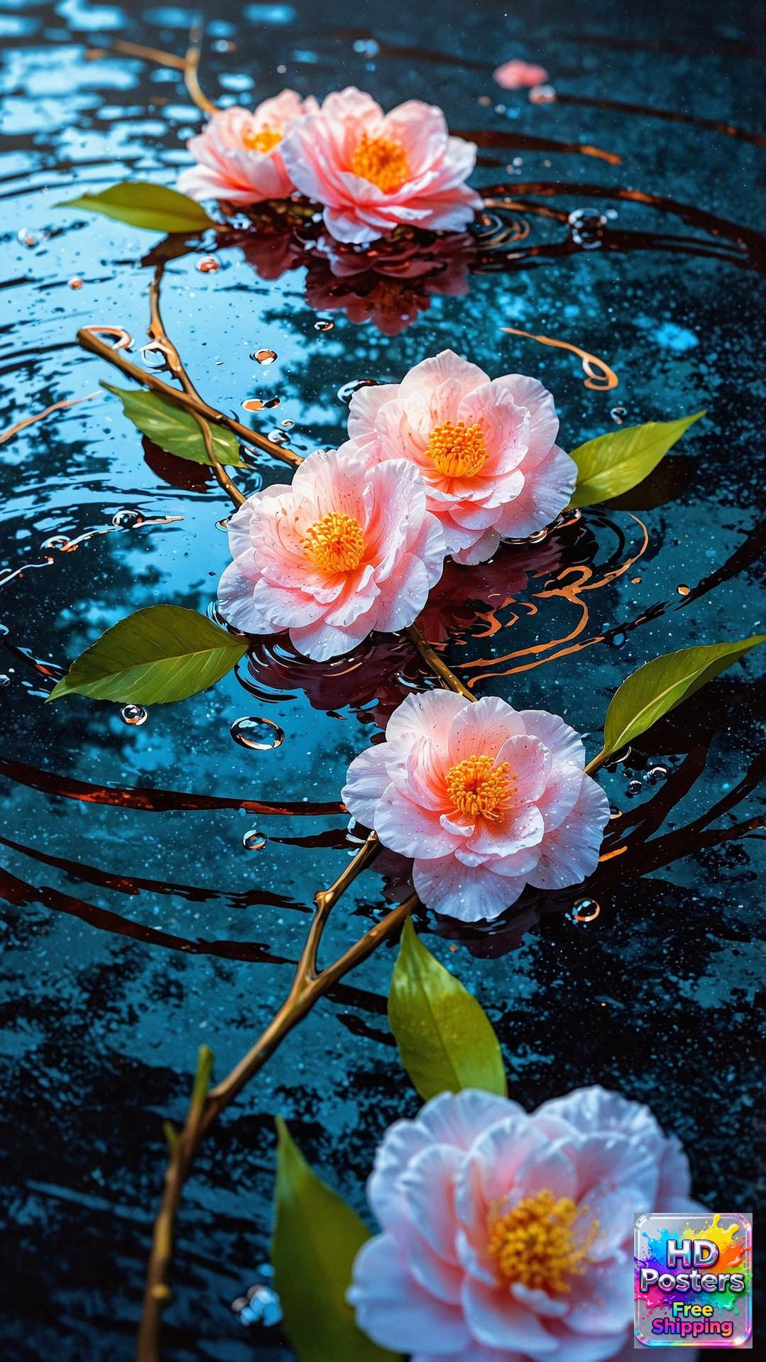 “Midnight Bloom” – 4K Moonlit Hibiscus Poster (Mulitple Selections)