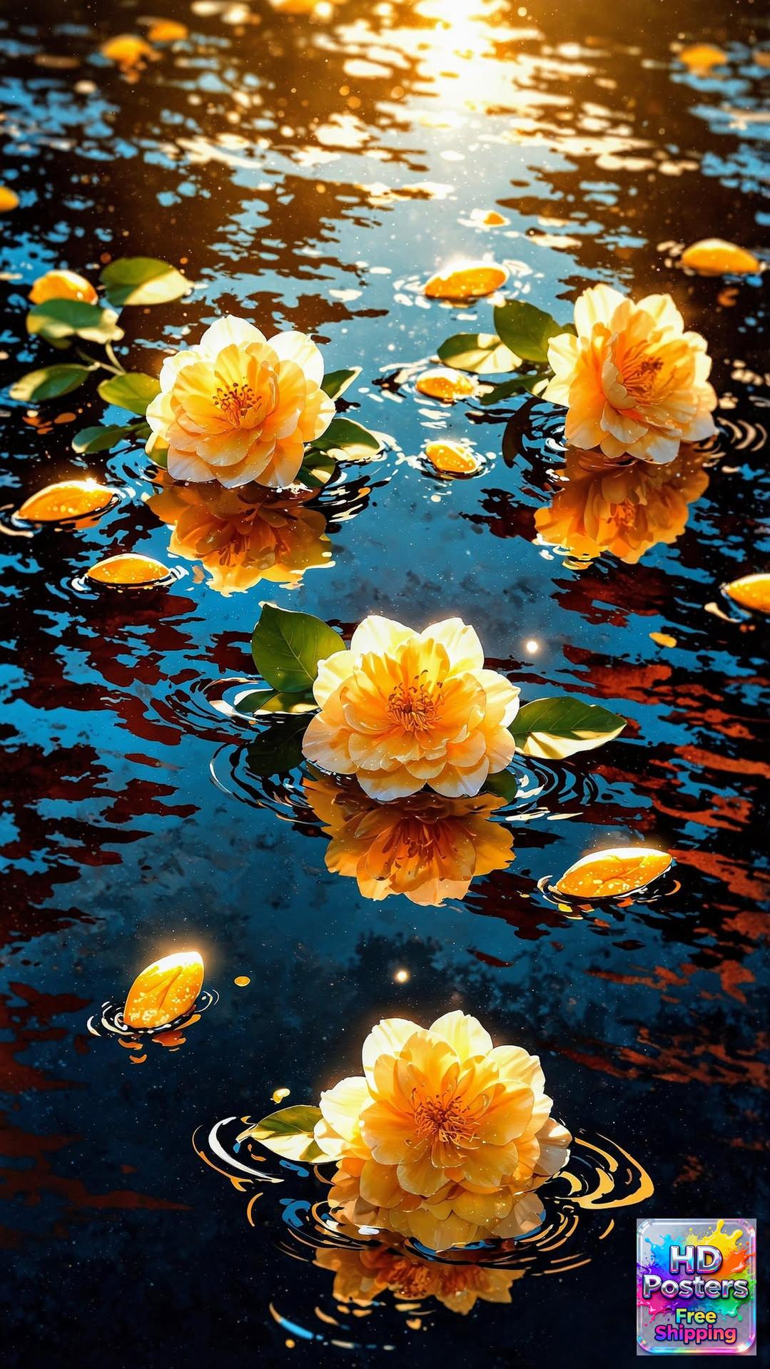 “Midnight Bloom” – 4K Moonlit Hibiscus Poster (Mulitple Selections)