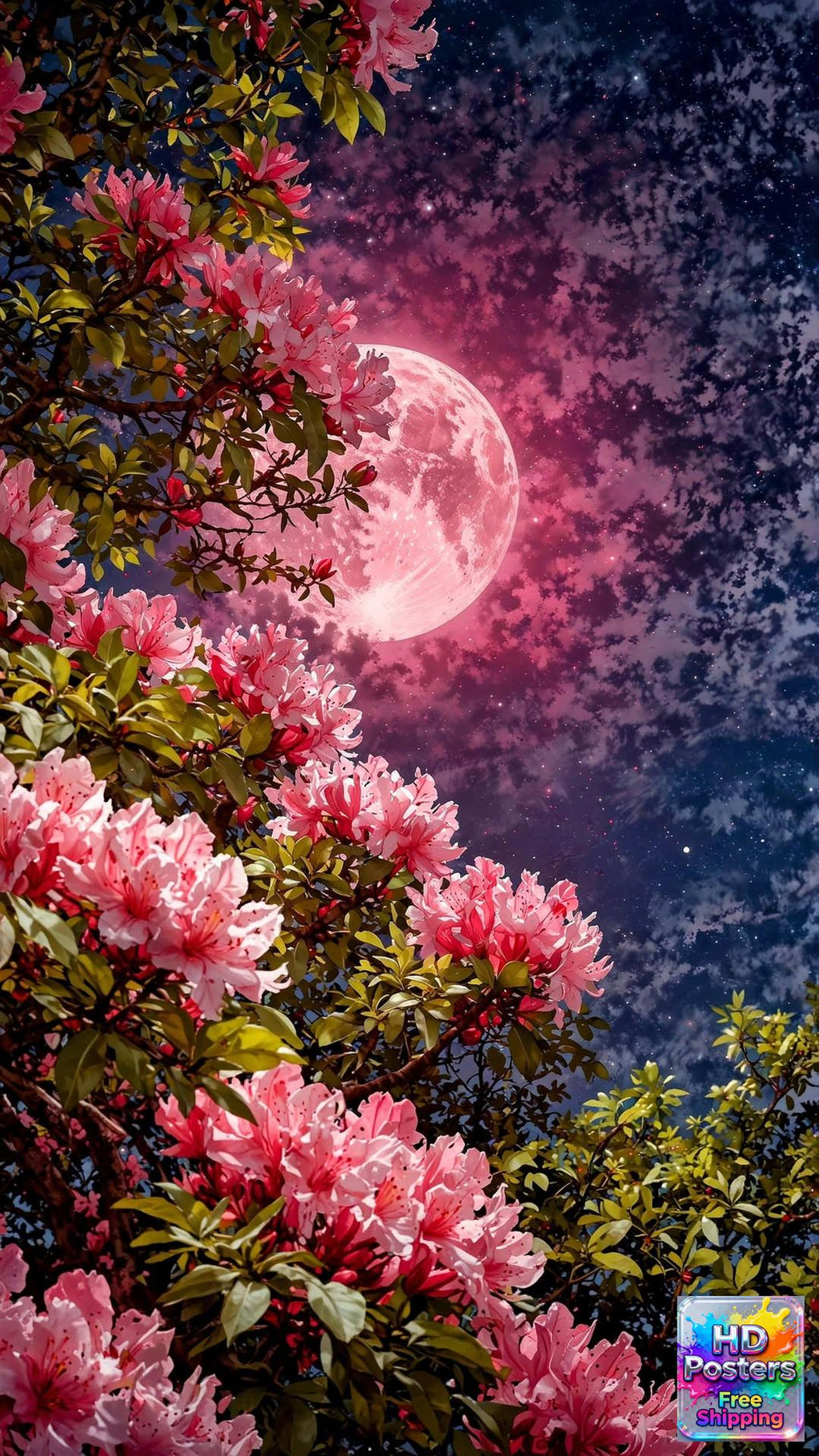 “Midnight Bloom” – 4K Moonlit Hibiscus Poster (Mulitple Selections)