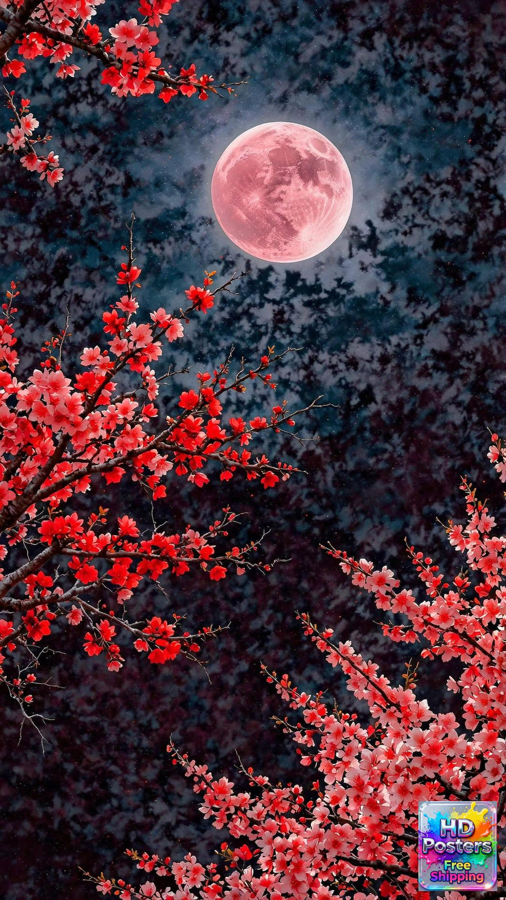 “Midnight Bloom” – 4K Moonlit Hibiscus Poster (Mulitple Selections)