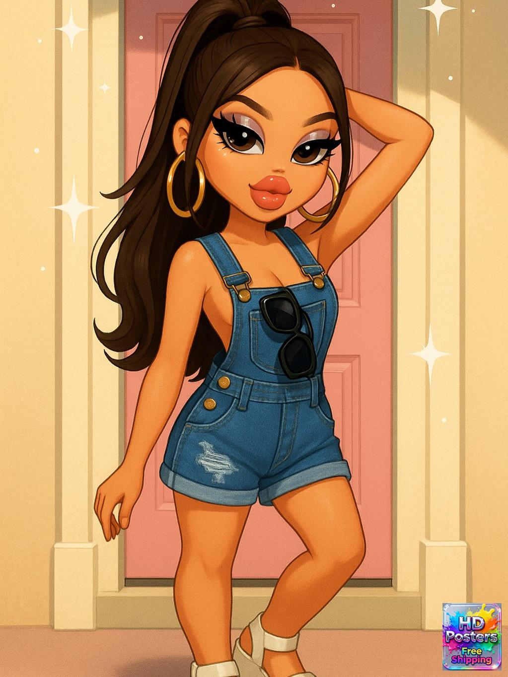 “Retro Hotline” – 4K Y2K Bratz Babe Aesthetic Poster (Mulitple Selections)