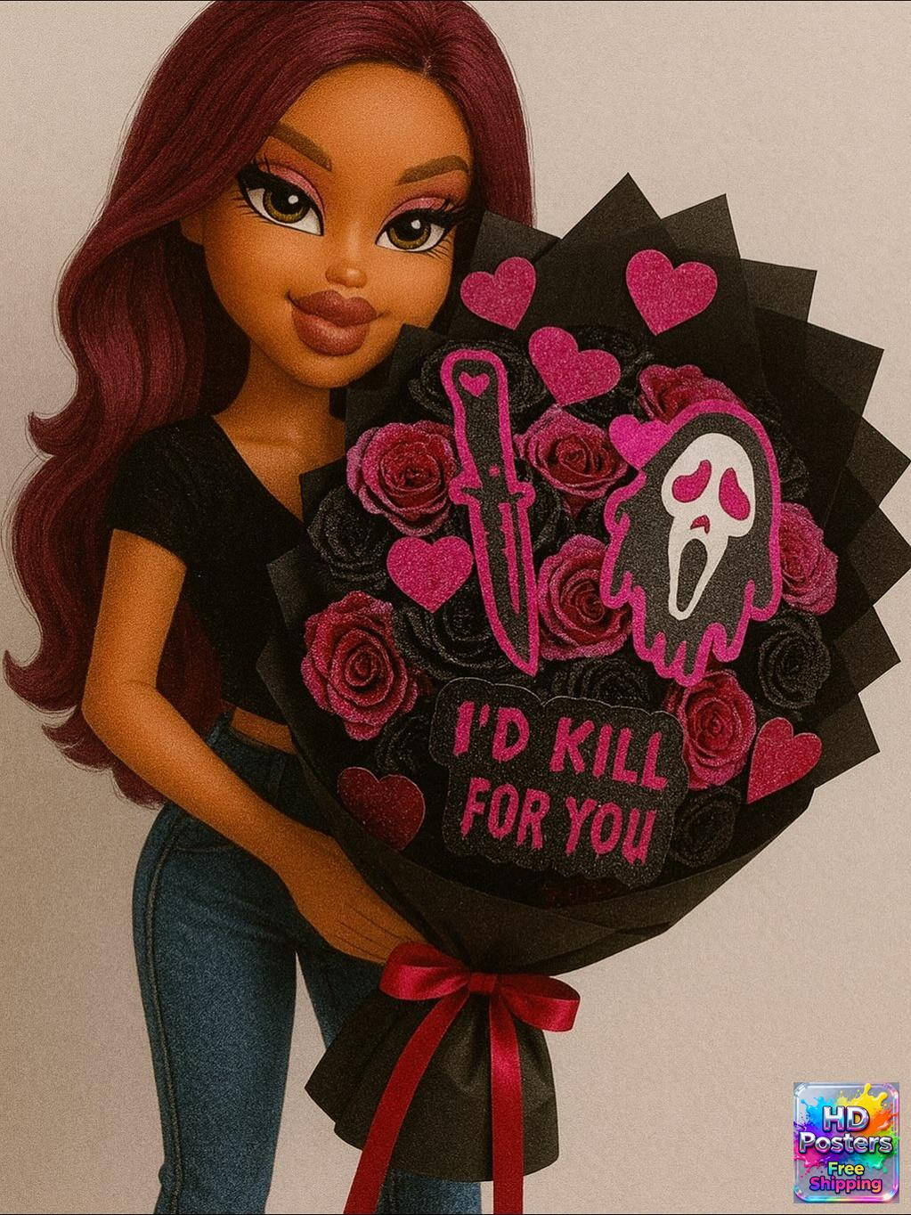 “Retro Hotline” – 4K Y2K Bratz Babe Aesthetic Poster (Mulitple Selections)