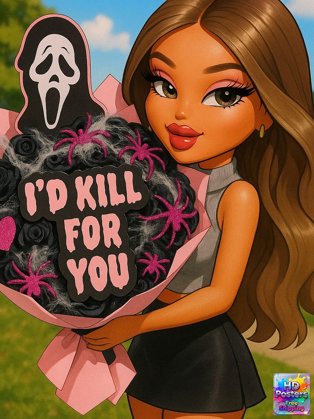 “Retro Hotline” – 4K Y2K Bratz Babe Aesthetic Poster (Mulitple Selections)