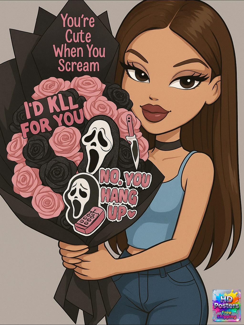 “Retro Hotline” – 4K Y2K Bratz Babe Aesthetic Poster (Mulitple Selections)