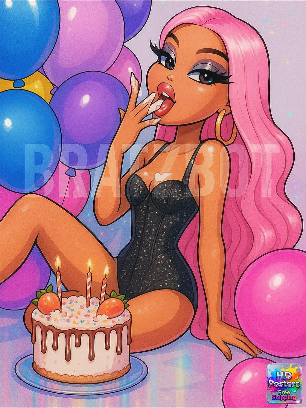 “Retro Hotline” – 4K Y2K Bratz Babe Aesthetic Poster (Mulitple Selections)