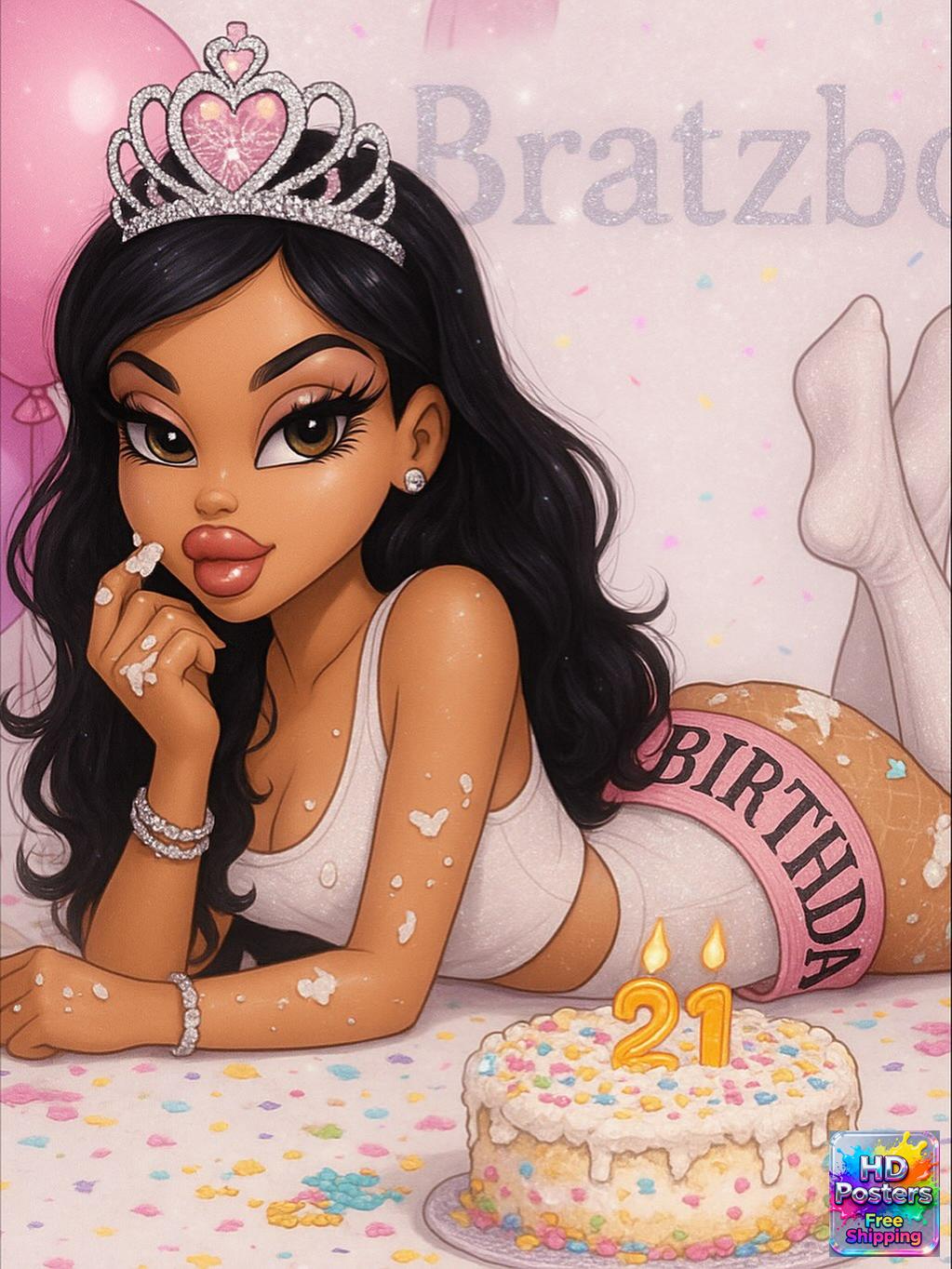 “Retro Hotline” – 4K Y2K Bratz Babe Aesthetic Poster (Mulitple Selections)