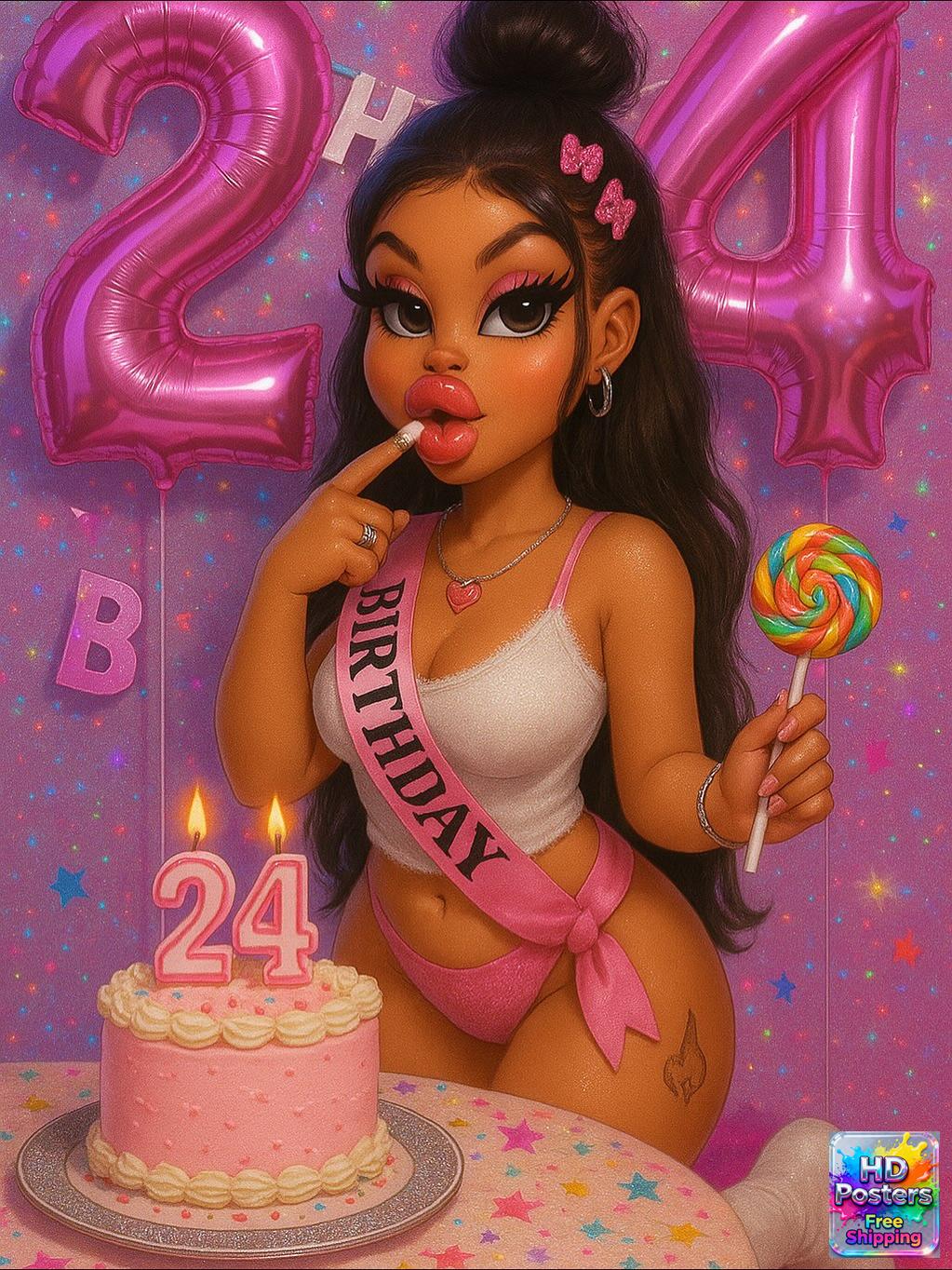 “Retro Hotline” – 4K Y2K Bratz Babe Aesthetic Poster (Mulitple Selections)