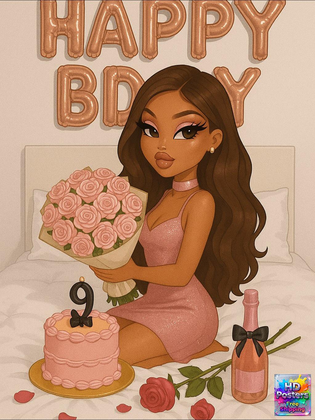 “Retro Hotline” – 4K Y2K Bratz Babe Aesthetic Poster (Mulitple Selections)