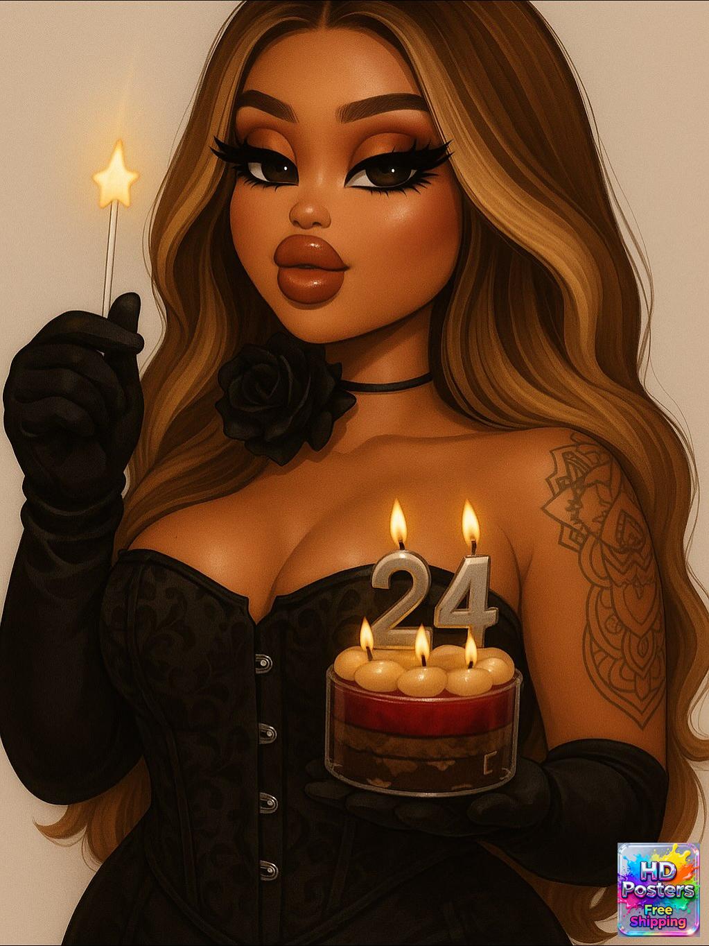 “Retro Hotline” – 4K Y2K Bratz Babe Aesthetic Poster (Mulitple Selections)