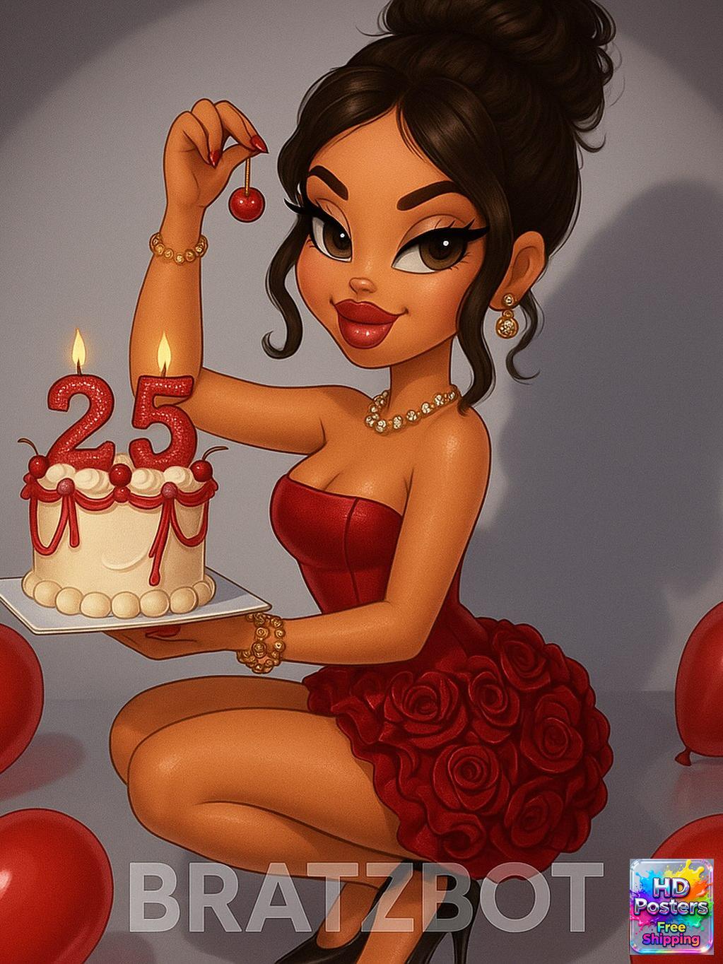 “Retro Hotline” – 4K Y2K Bratz Babe Aesthetic Poster (Mulitple Selections)