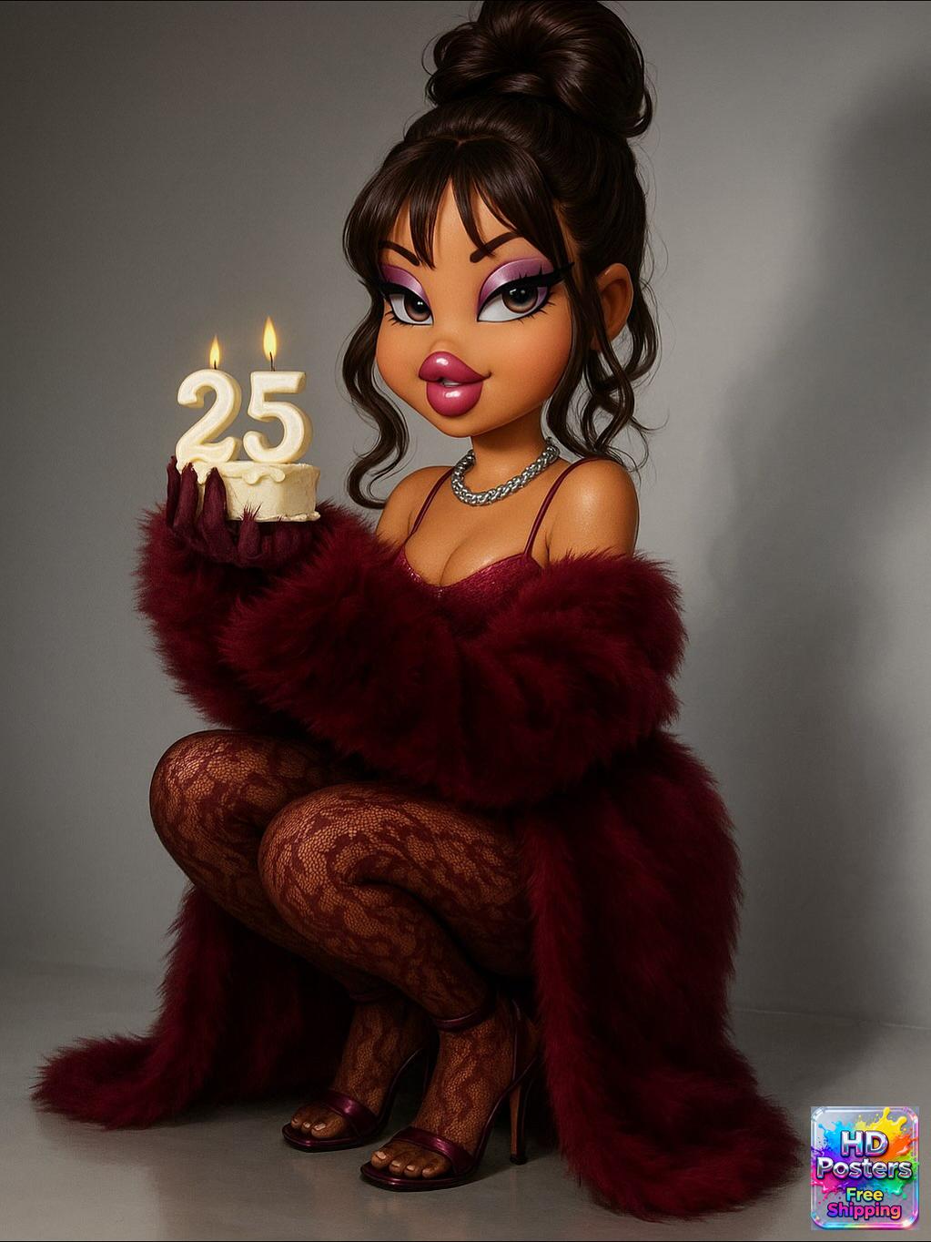 “Retro Hotline” – 4K Y2K Bratz Babe Aesthetic Poster (Mulitple Selections)