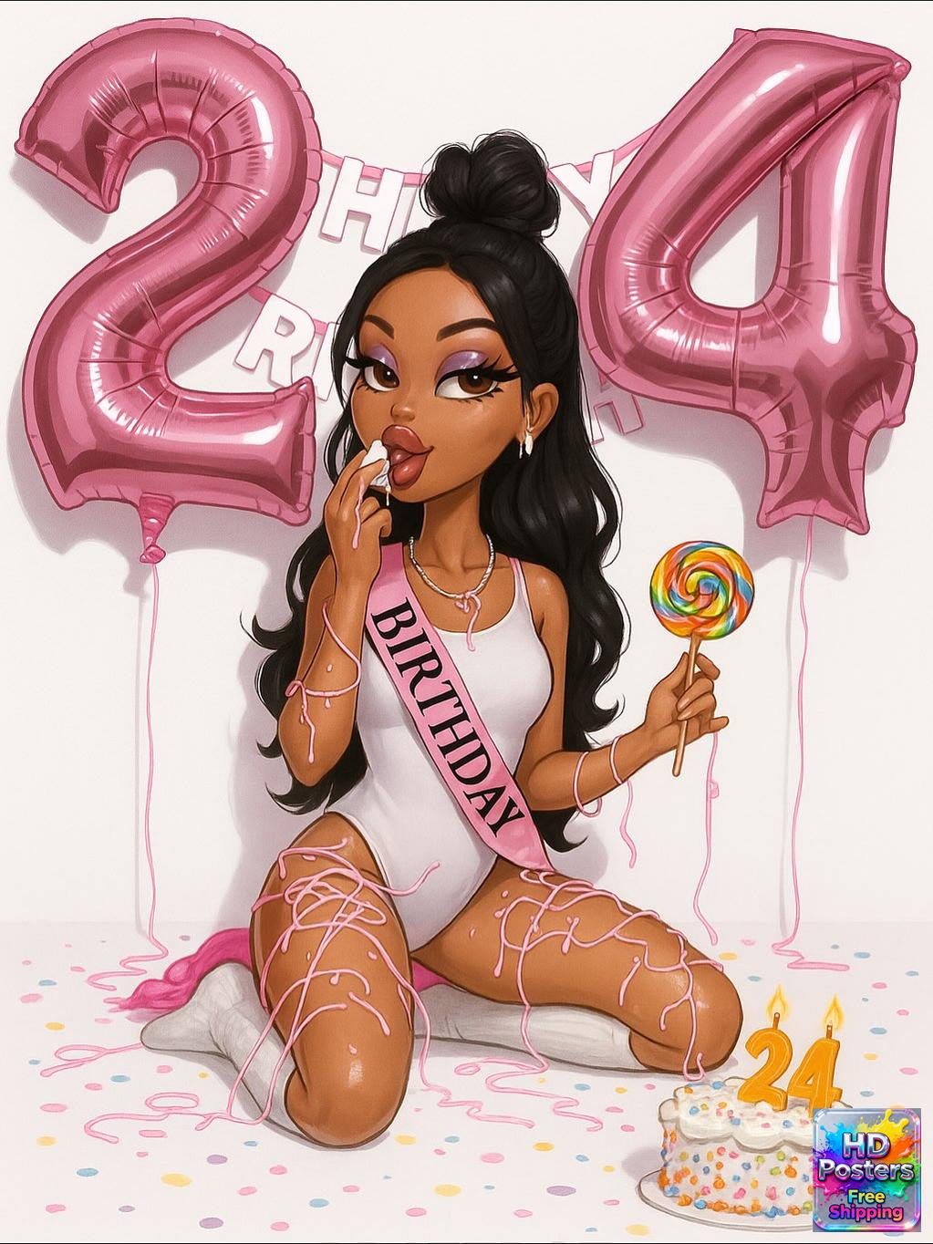 “Retro Hotline” – 4K Y2K Bratz Babe Aesthetic Poster (Mulitple Selections)