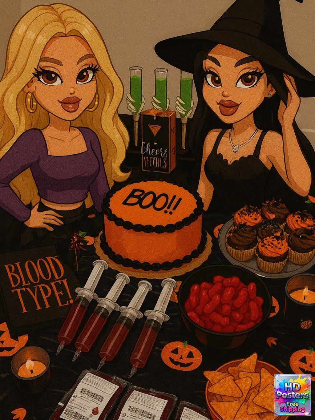 “Retro Hotline” – 4K Y2K Bratz Babe Aesthetic Poster (Mulitple Selections)