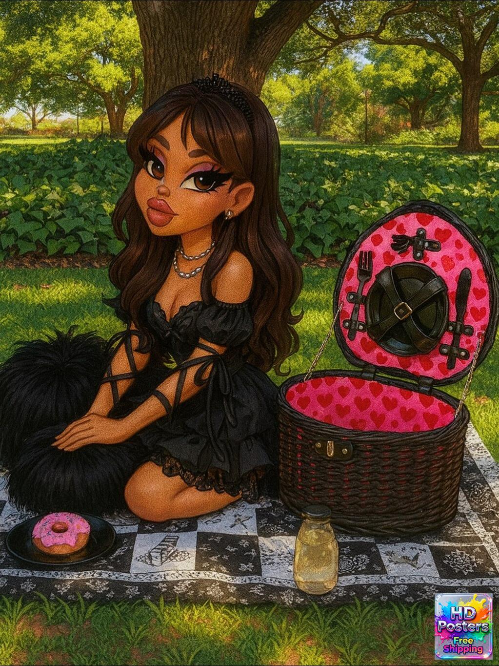 “Retro Hotline” – 4K Y2K Bratz Babe Aesthetic Poster (Mulitple Selections)