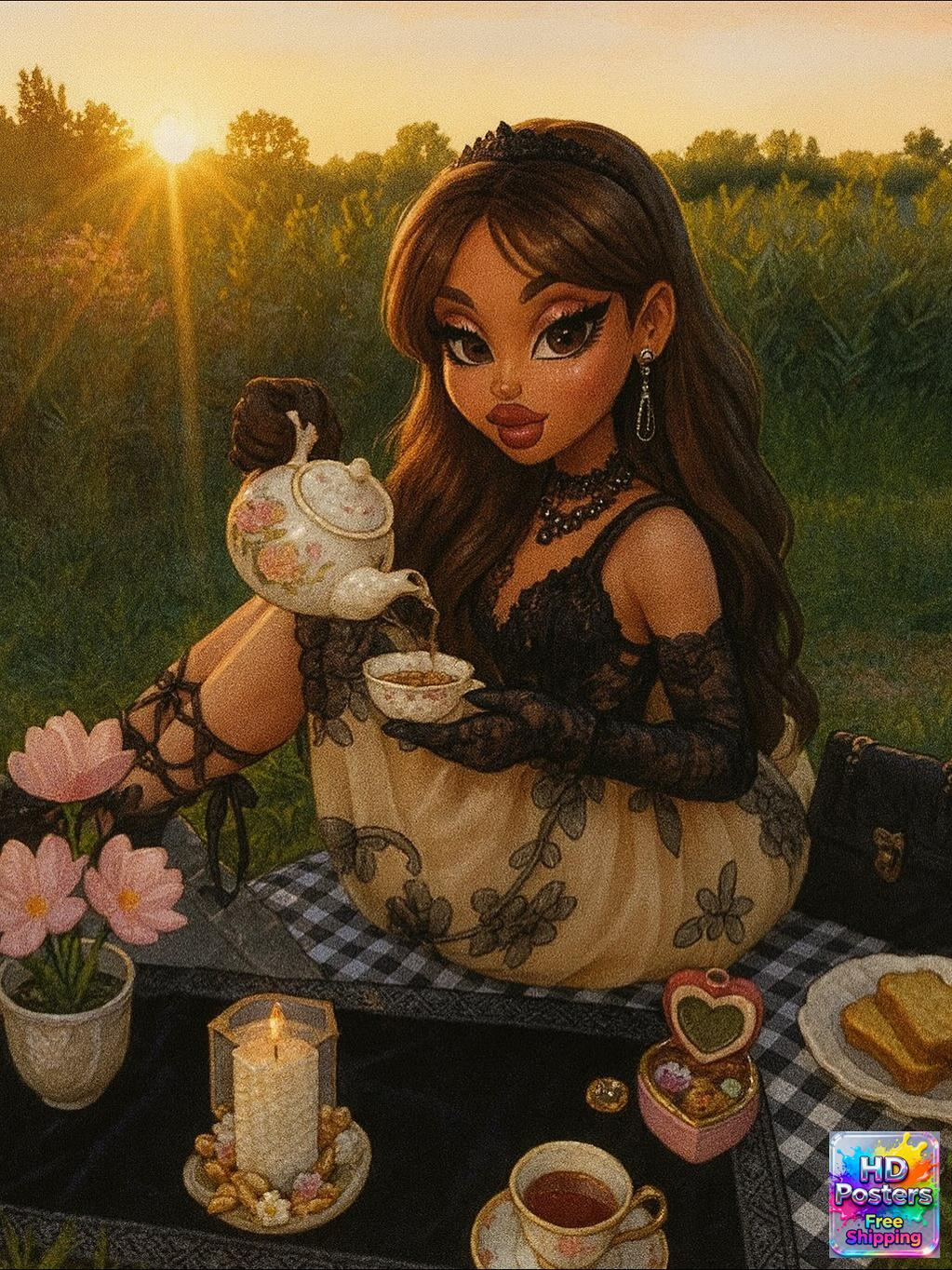 “Retro Hotline” – 4K Y2K Bratz Babe Aesthetic Poster (Mulitple Selections)