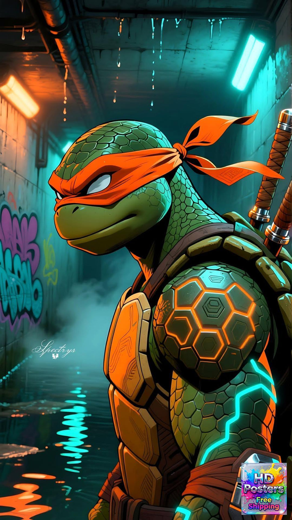 “The Tech Ninja” – 4K Neon Intelligence Edition Poster (Mulitple Selections)