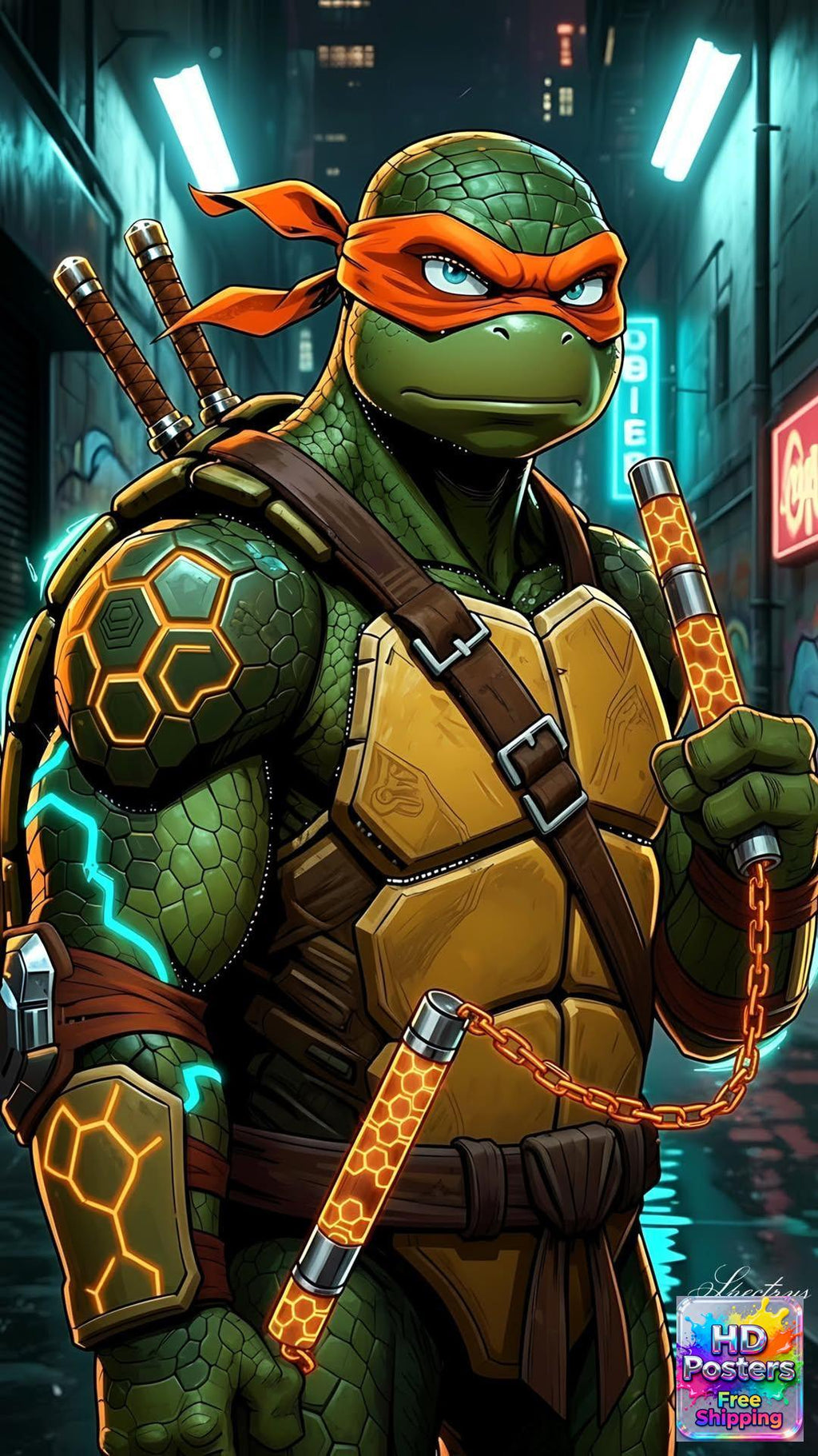 “The Tech Ninja” – 4K Neon Intelligence Edition Poster (Mulitple Selections)