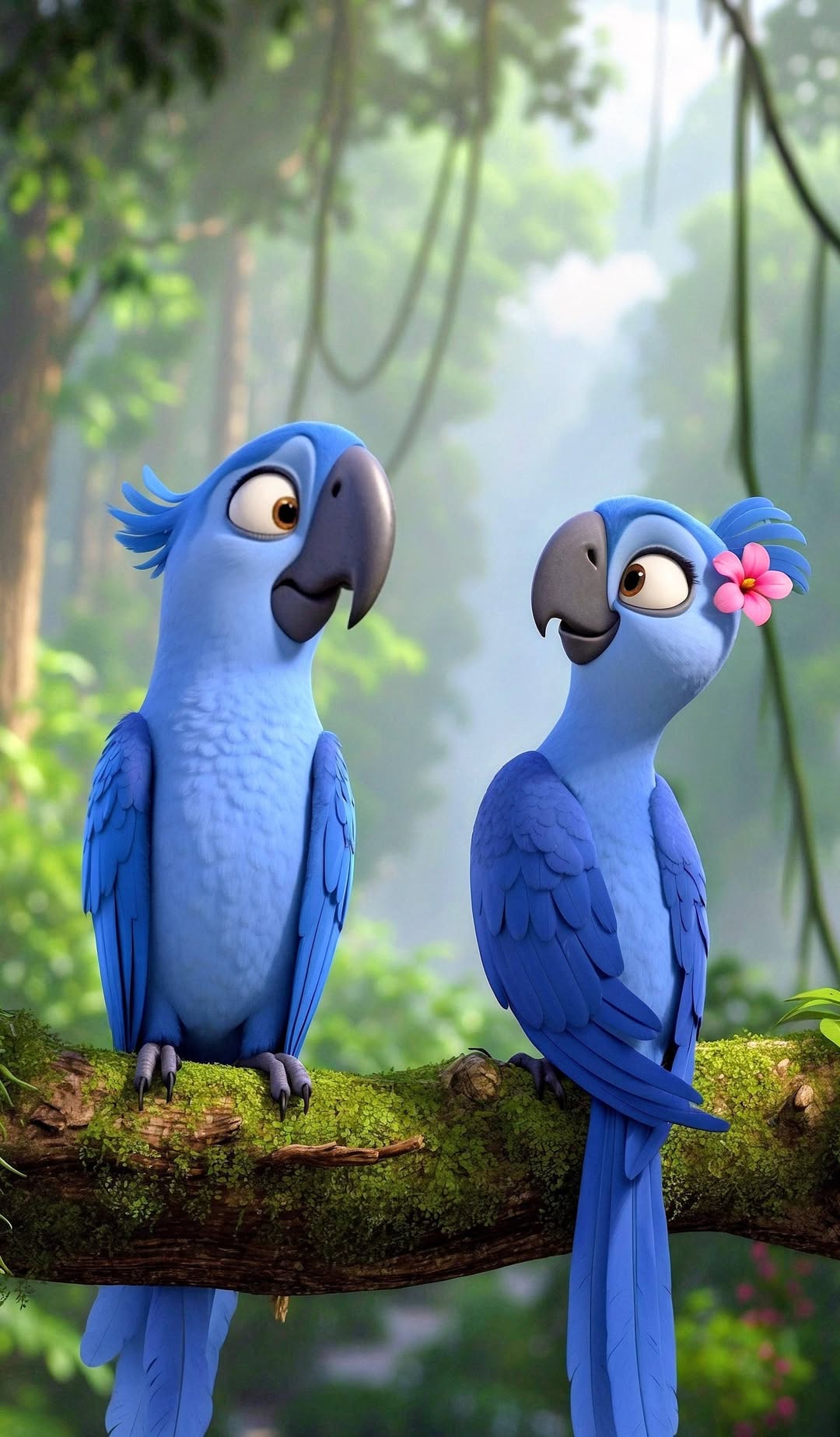 “Tropical Love” – 4K Paradise Parrot Poster (Mulitple Selections)