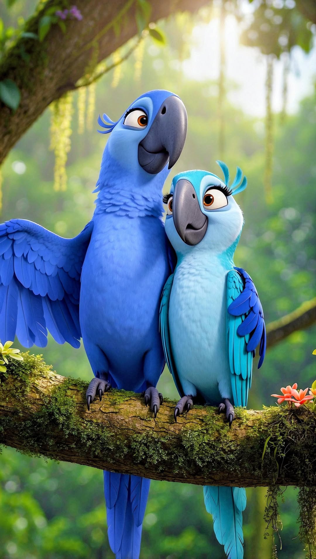 “Tropical Love” – 4K Paradise Parrot Poster (Mulitple Selections)